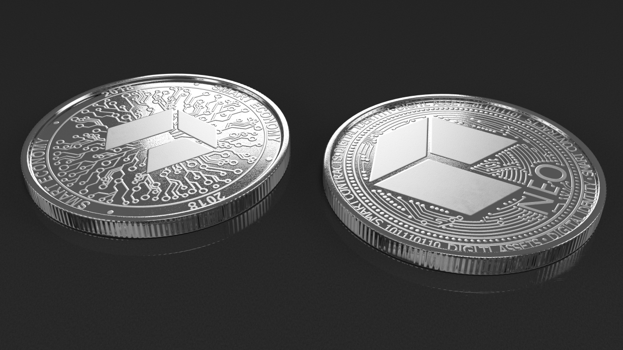 3D model NEO Cryptocurrency Coin Silver