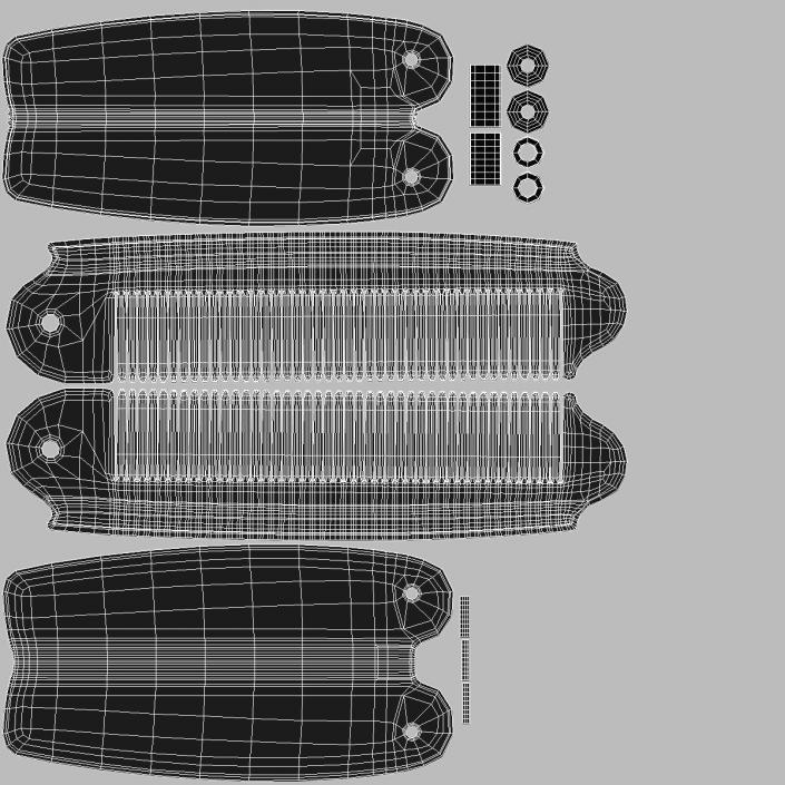 3D model Kent Folding Pocket Comb Black