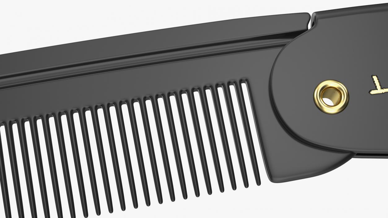 3D model Kent Folding Pocket Comb Black