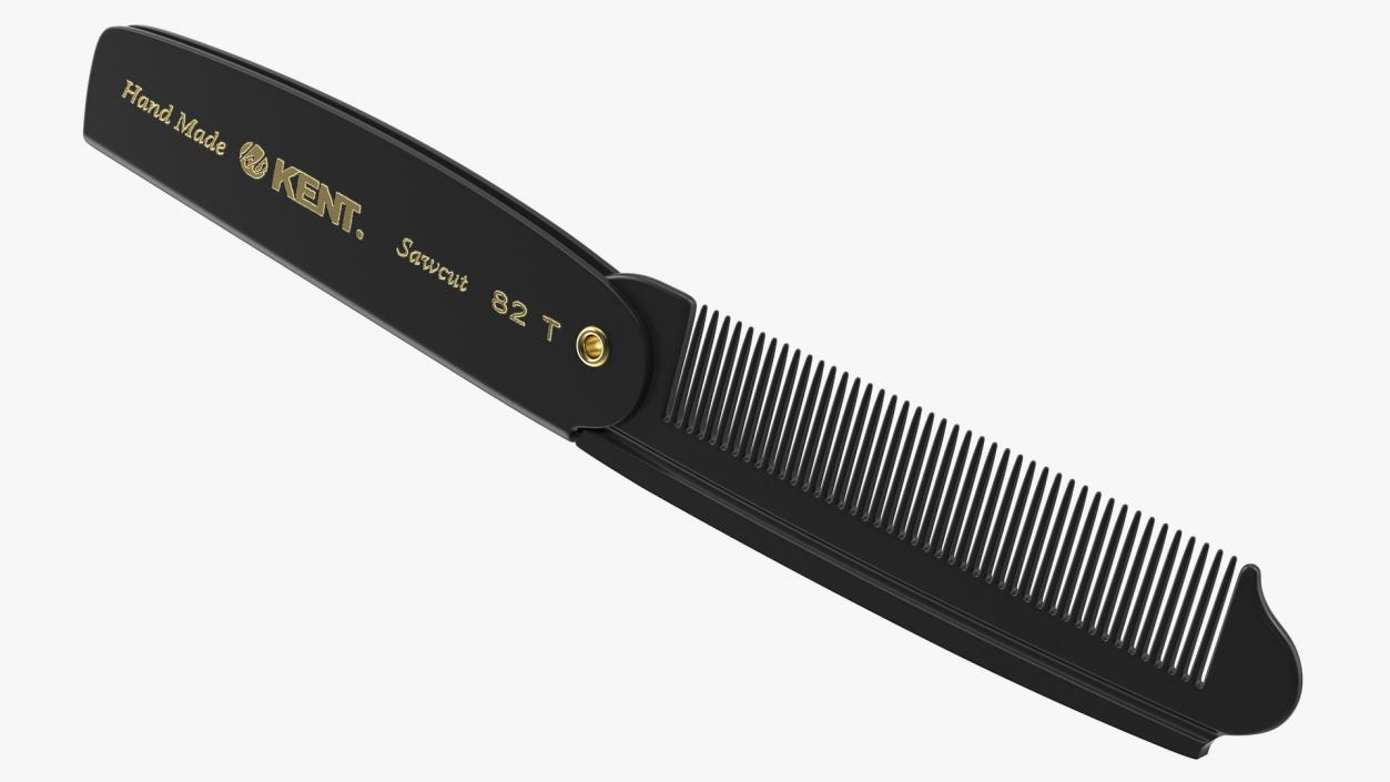 3D model Kent Folding Pocket Comb Black