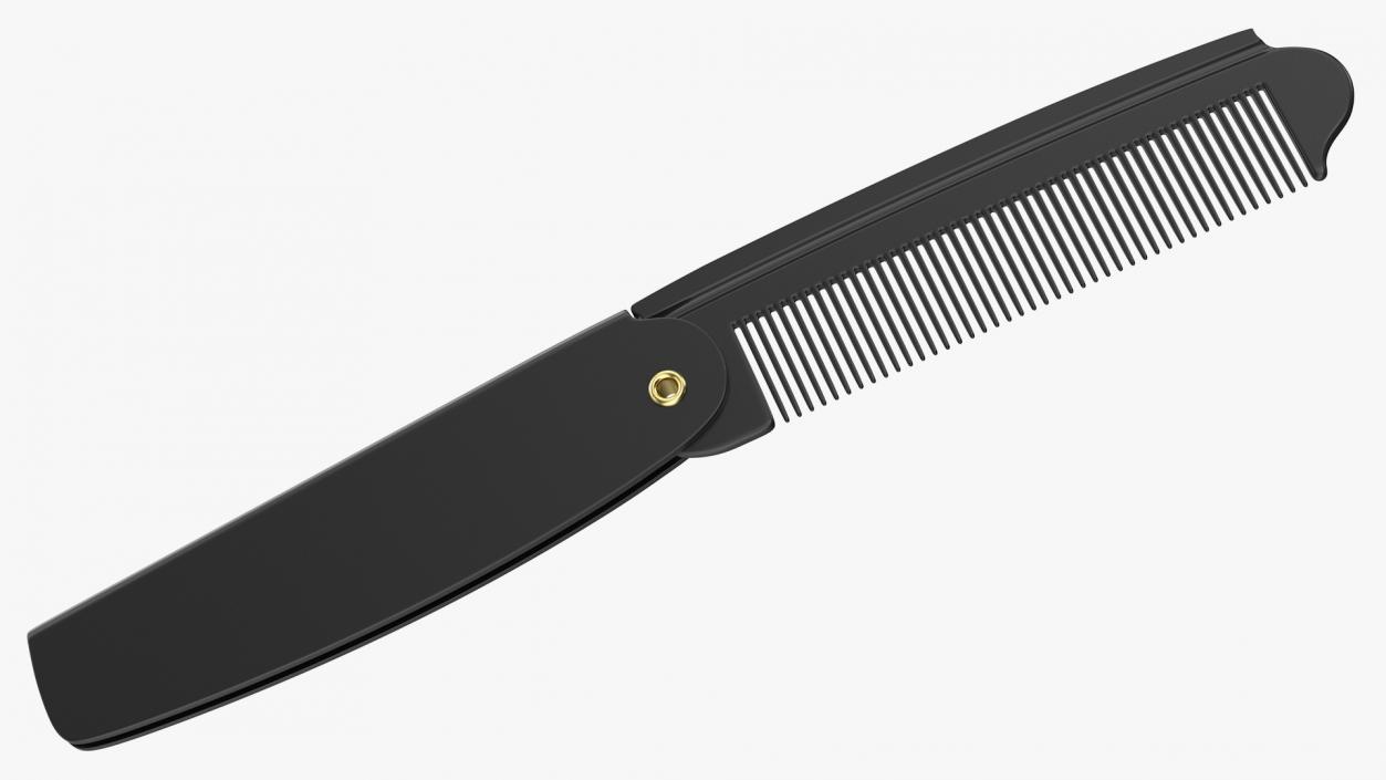 3D model Kent Folding Pocket Comb Black