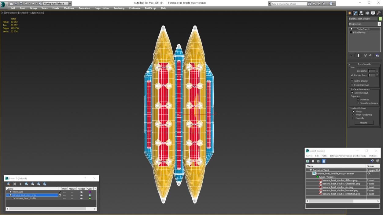 3D Banana Boat Double model