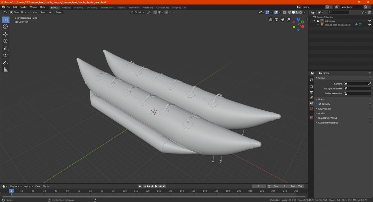 3D Banana Boat Double model