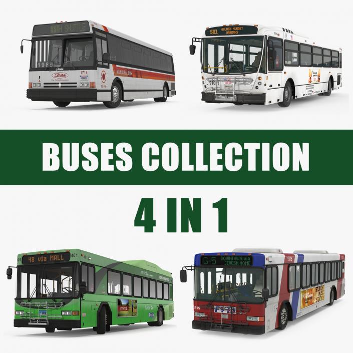 3D Buses Collection 6 model