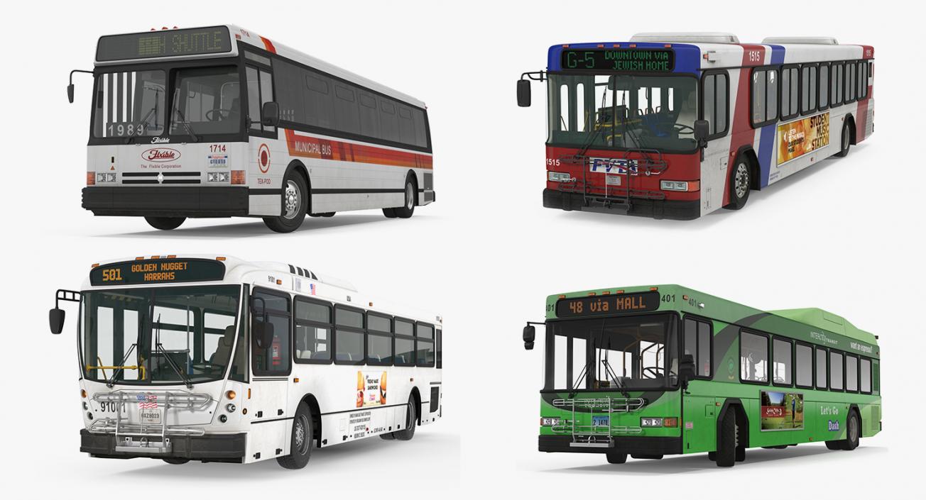 3D Buses Collection 6 model