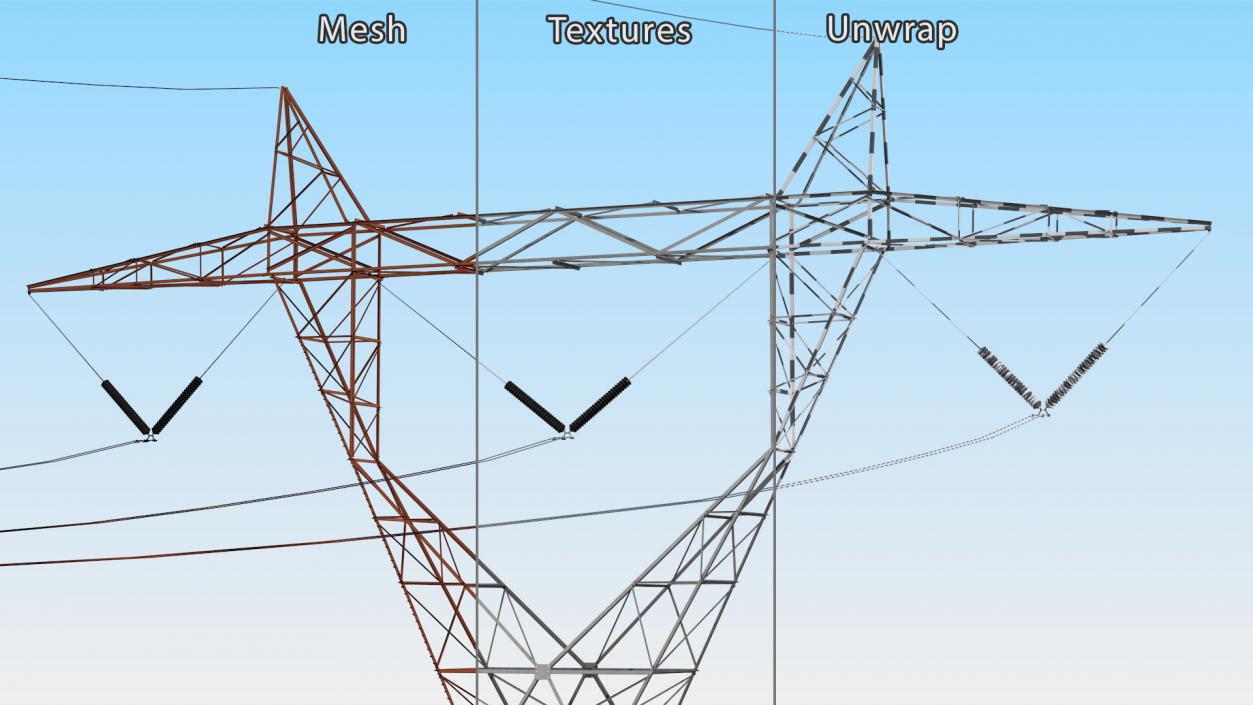 3D 500kV LST Transmission Tower model