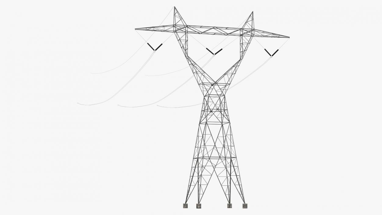 3D 500kV LST Transmission Tower model