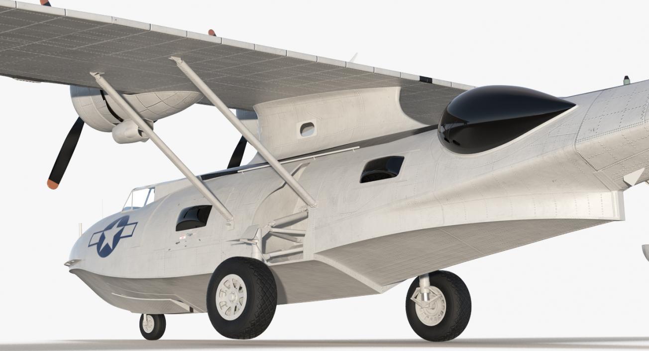 Flying Boat Consolidated PBY Catalina WWII Rigged 3D model