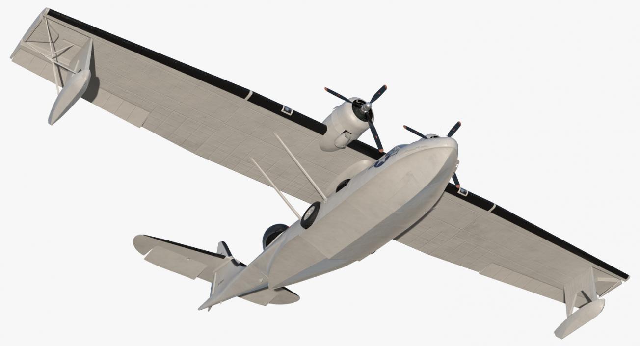 Flying Boat Consolidated PBY Catalina WWII Rigged 3D model