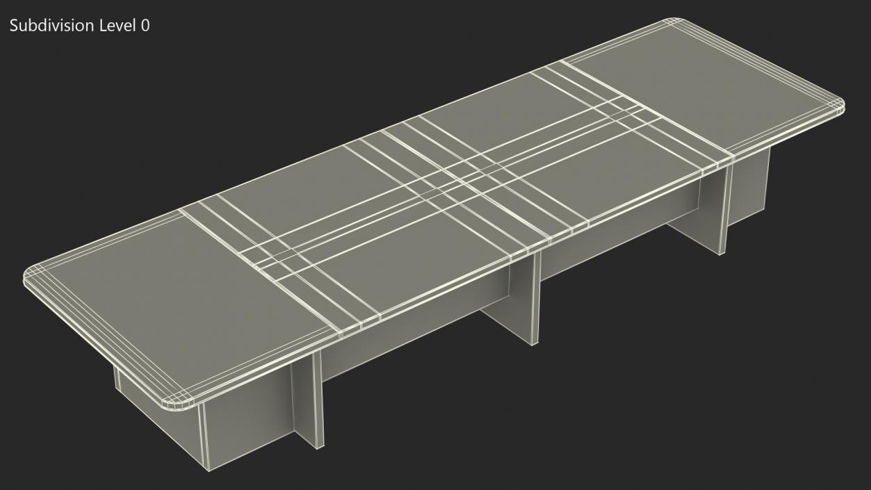 3D Rectangular Conference Table model