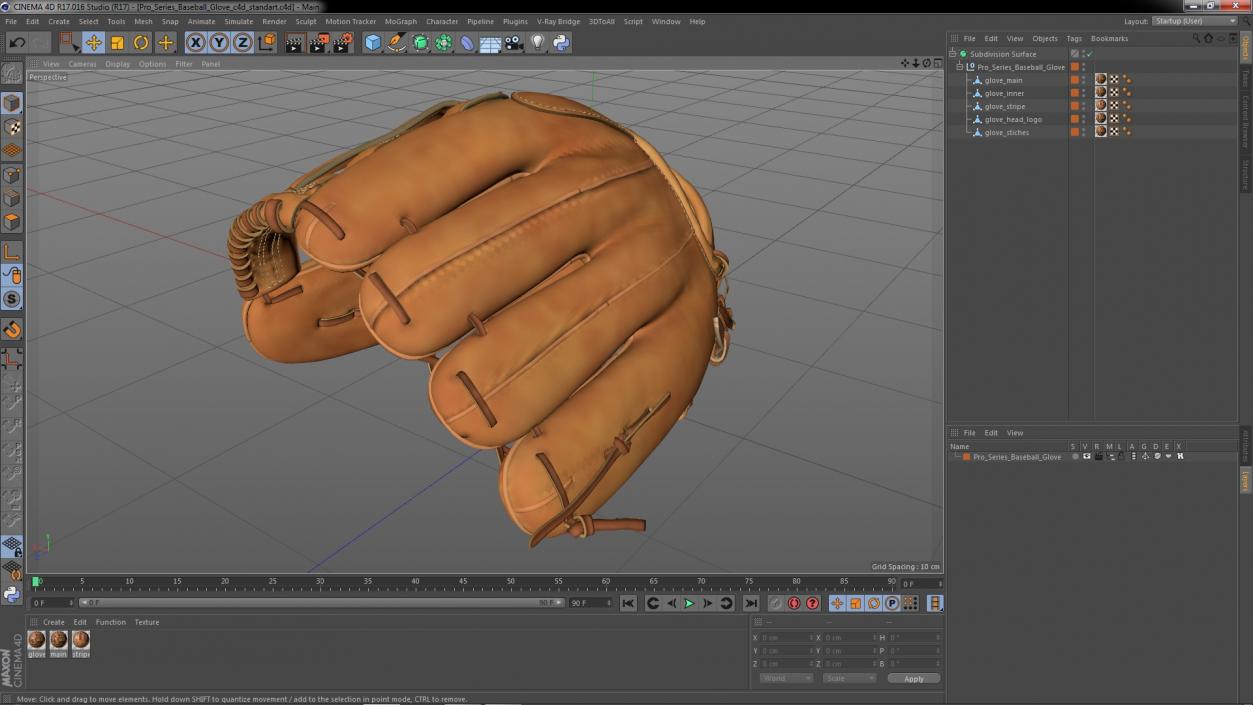 3D model Pro Series Baseball Glove