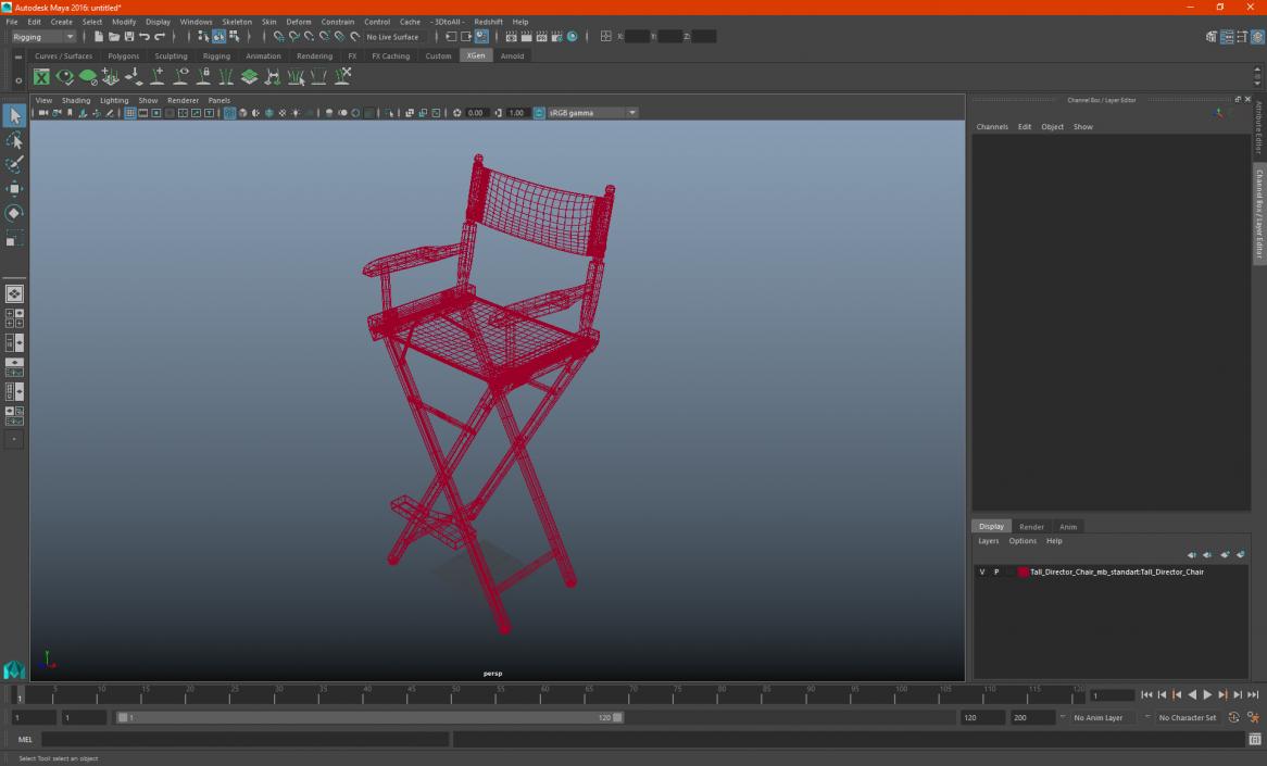 3D model Tall Folding Chair Mockup