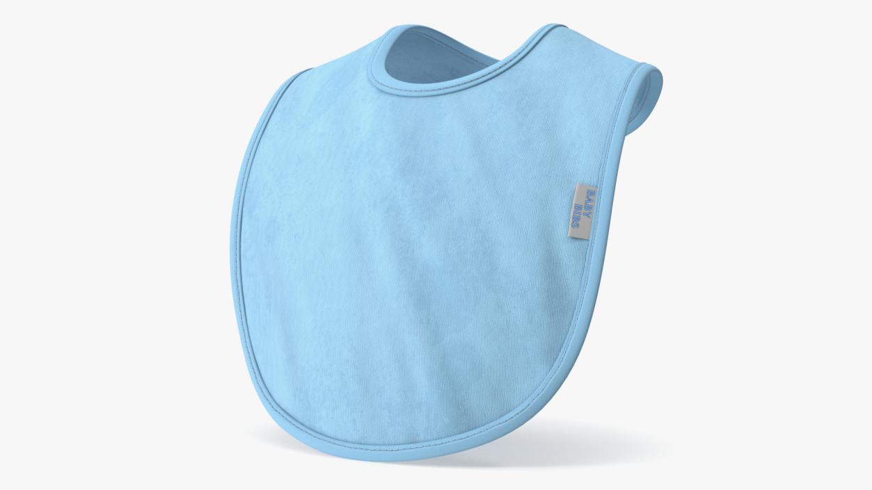 Reusable Blue Fabric Baby Bib 3D model