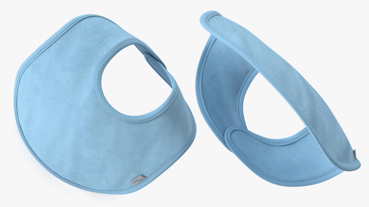 Reusable Blue Fabric Baby Bib 3D model