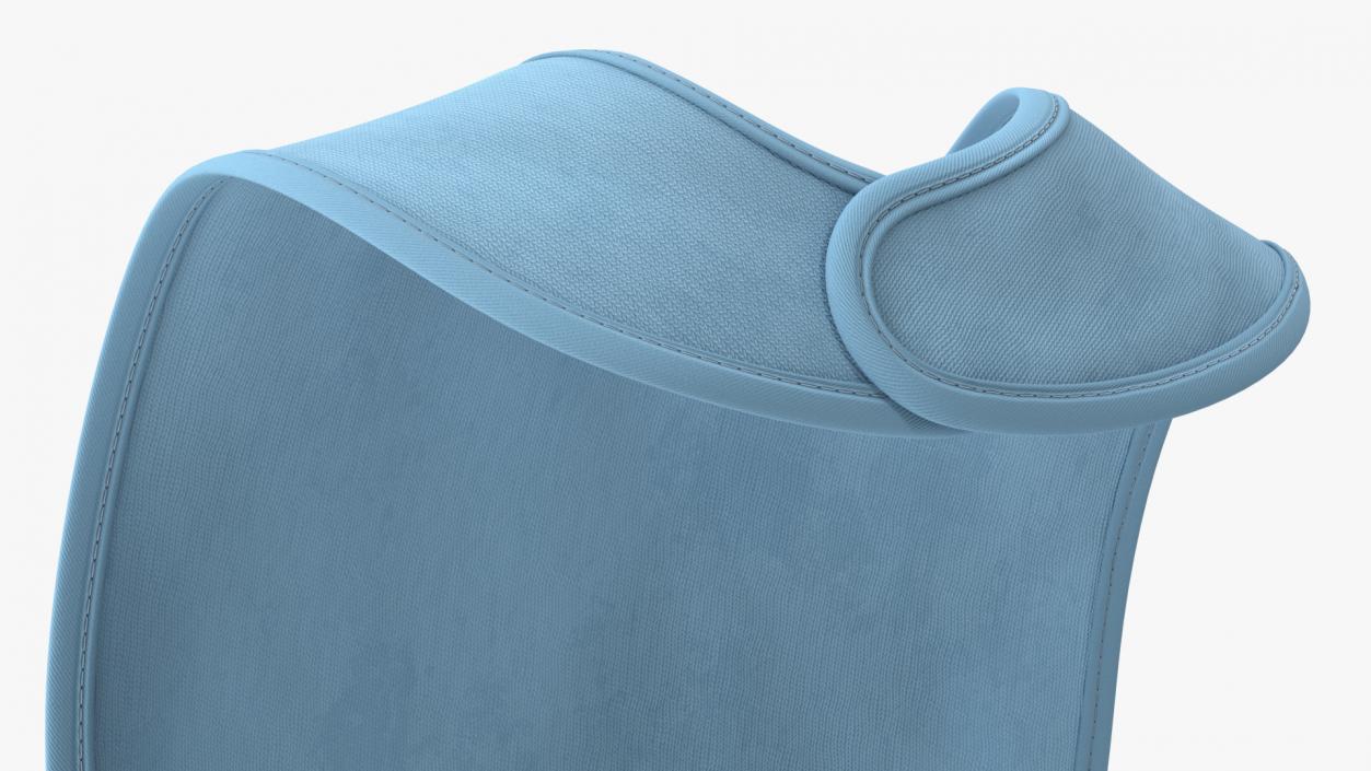 Reusable Blue Fabric Baby Bib 3D model