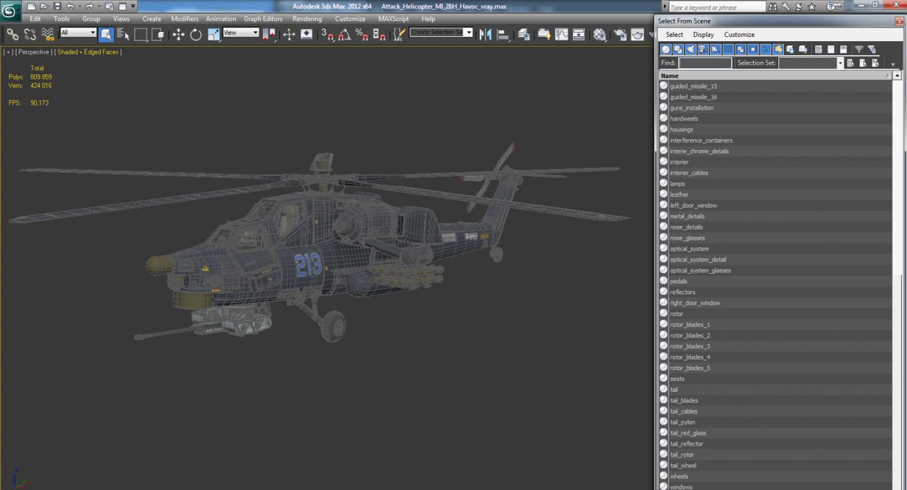 3D model Attack Helicopter MI-28H Havoc