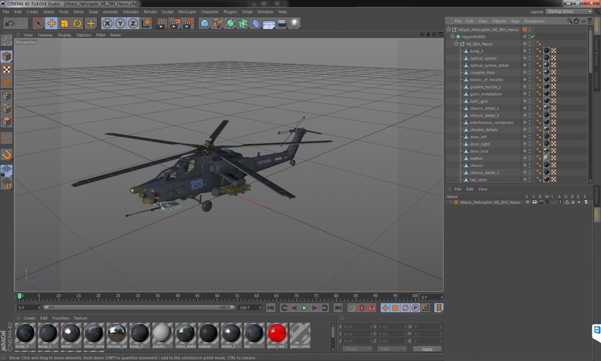 3D model Attack Helicopter MI-28H Havoc