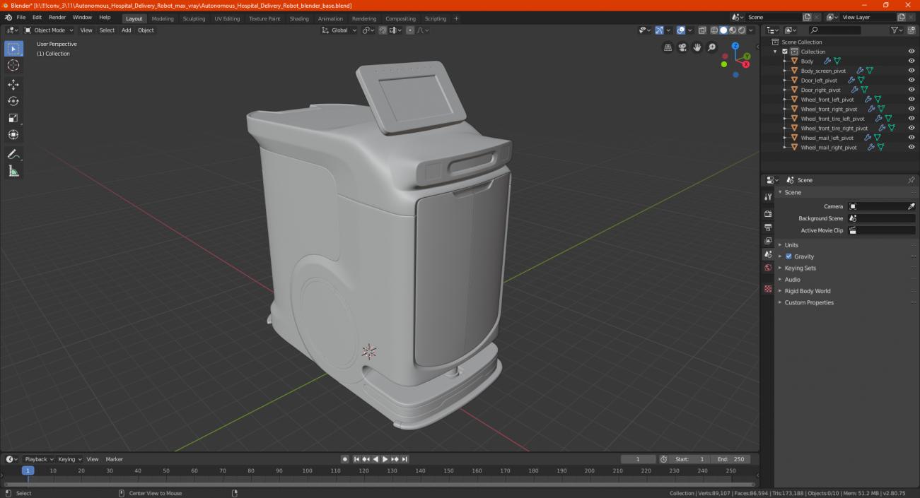 Autonomous Hospital Delivery Robot 3D model