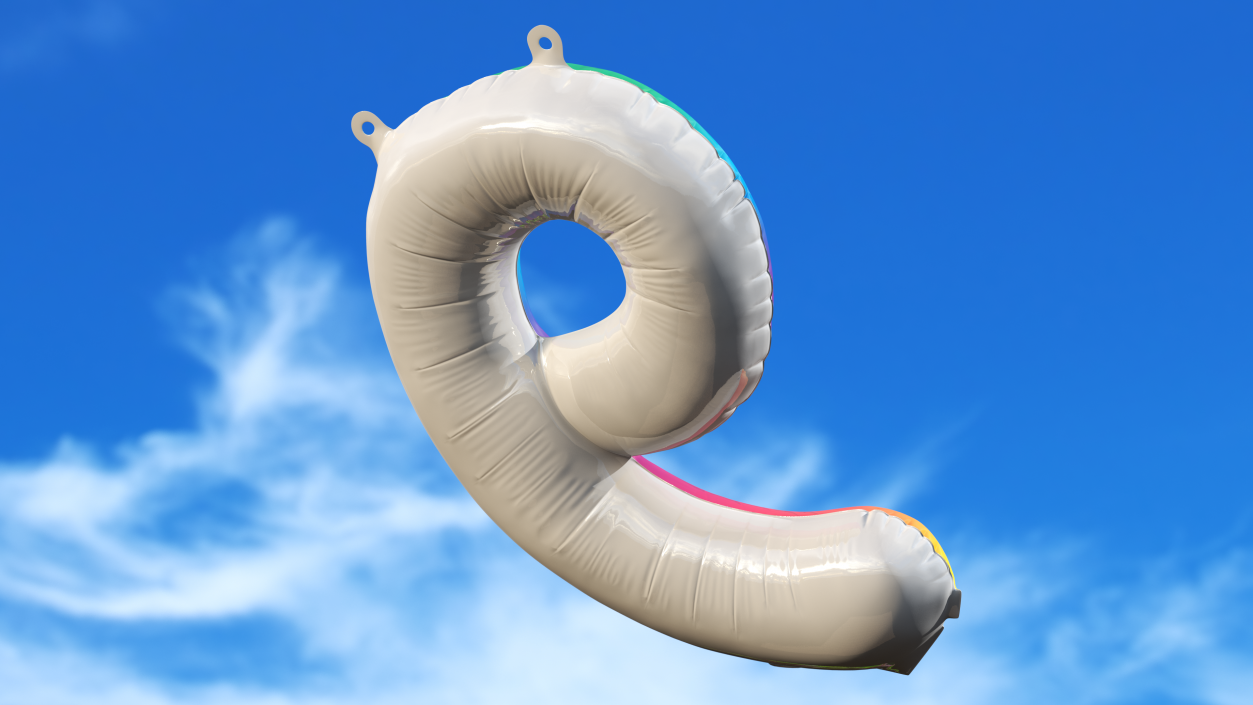 3D model Balloon Numbers 9 Rainbow