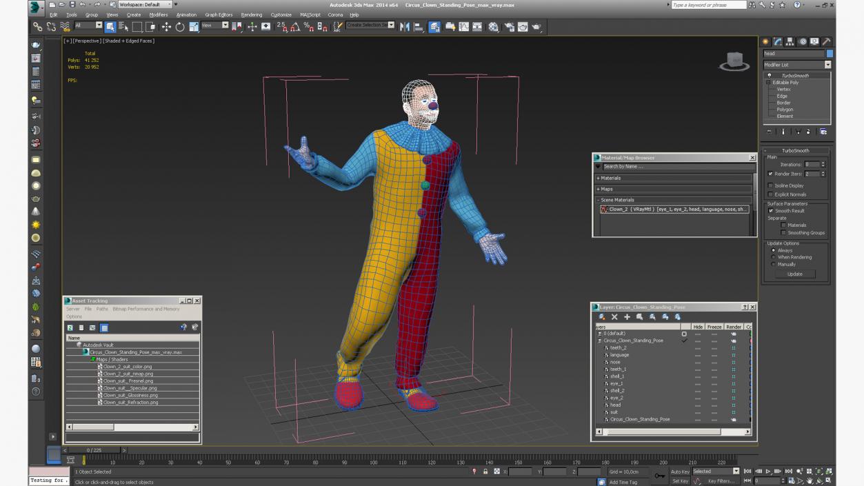 3D Circus Clown Standing Pose