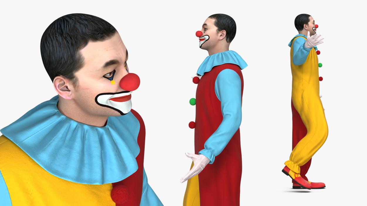 3D Circus Clown Standing Pose