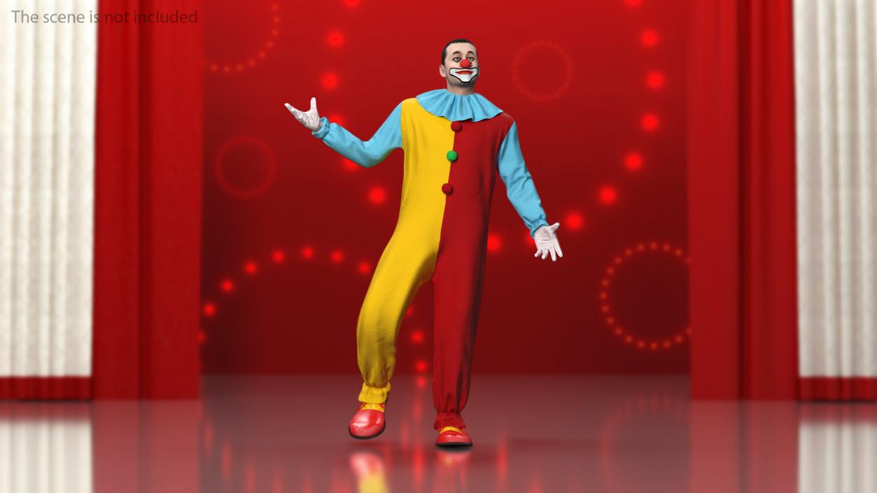 3D Circus Clown Standing Pose