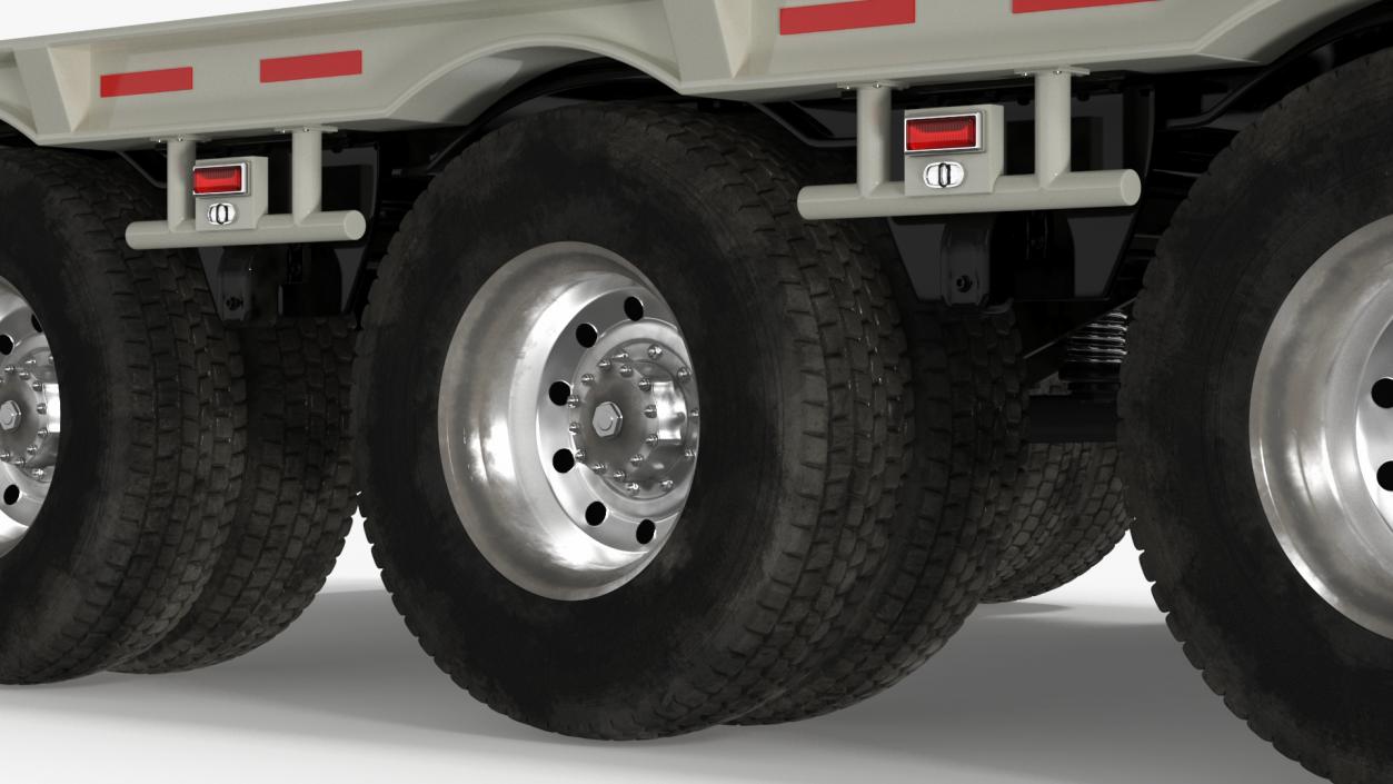 3D Semi Truck with Flatbed Trailer