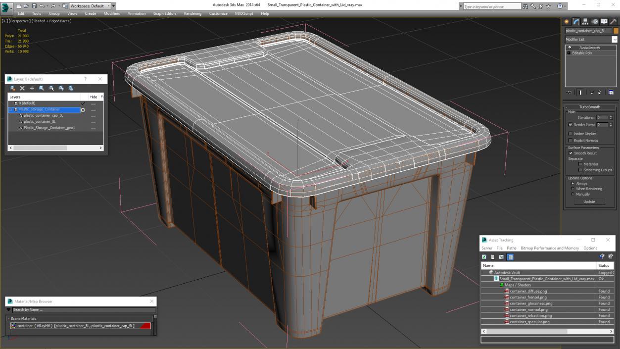 Small Transparent Plastic Container with Lid 3D model