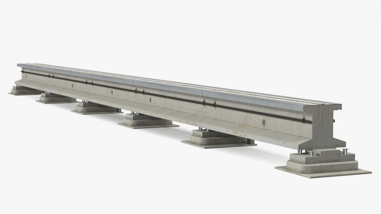 3D Maglev Concrete Rail Section model