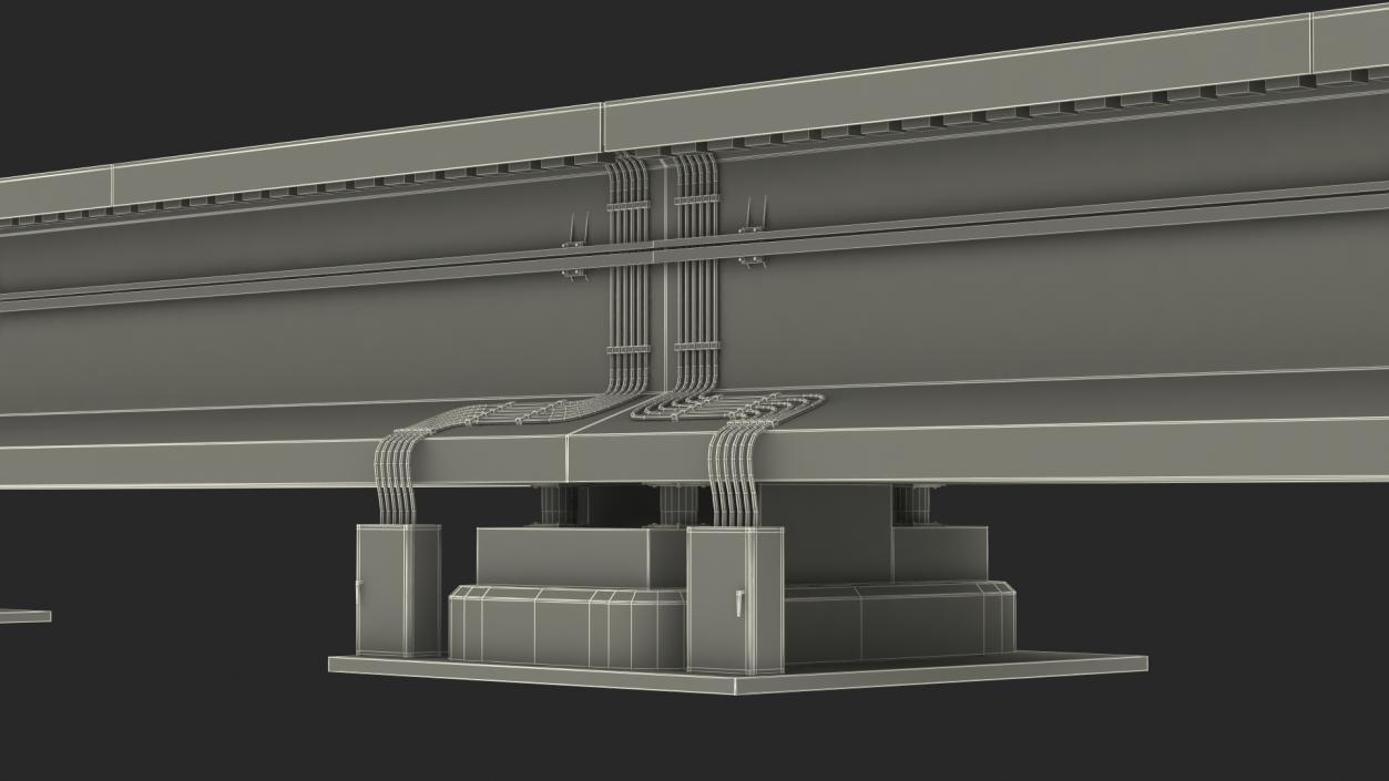 3D Maglev Concrete Rail Section model