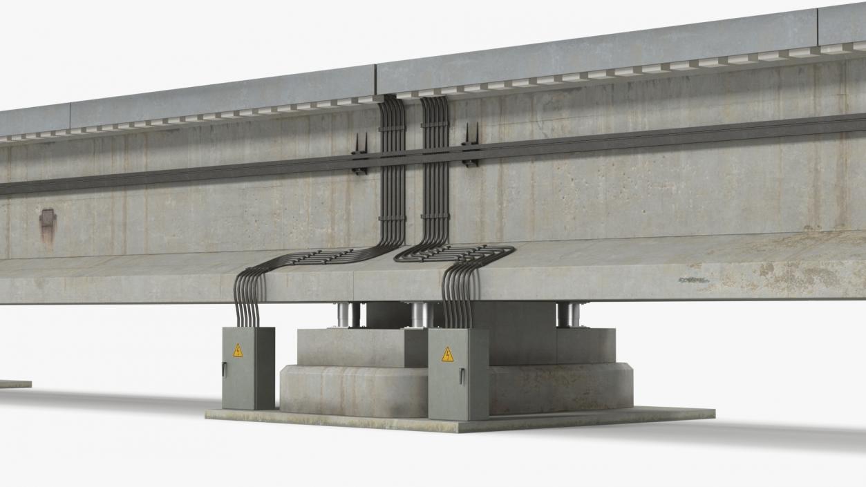 3D Maglev Concrete Rail Section model