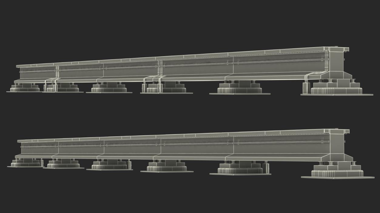 3D Maglev Concrete Rail Section model