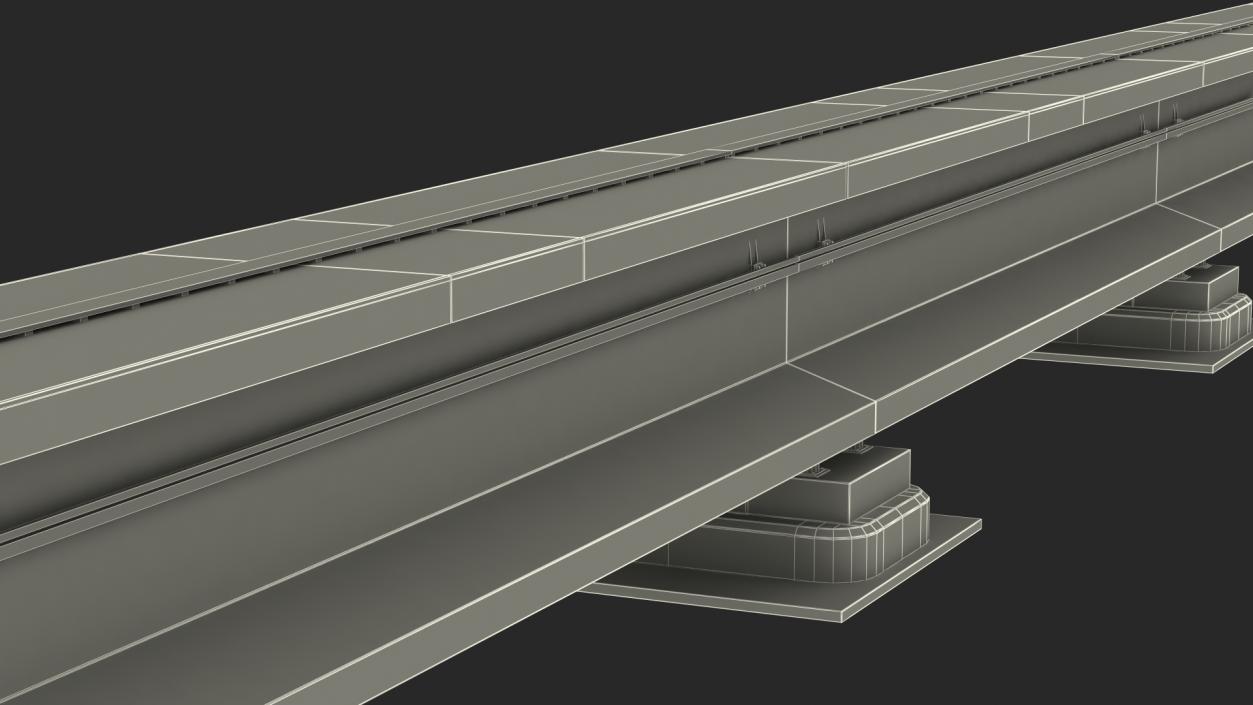 3D Maglev Concrete Rail Section model