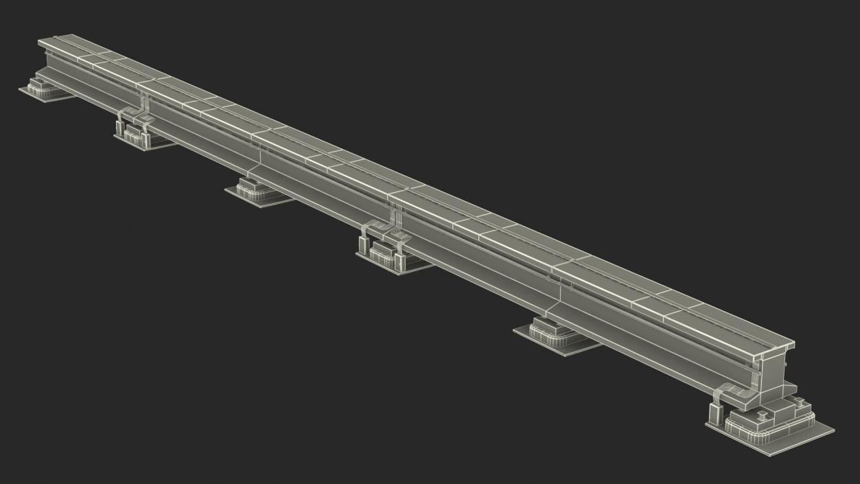 3D Maglev Concrete Rail Section model