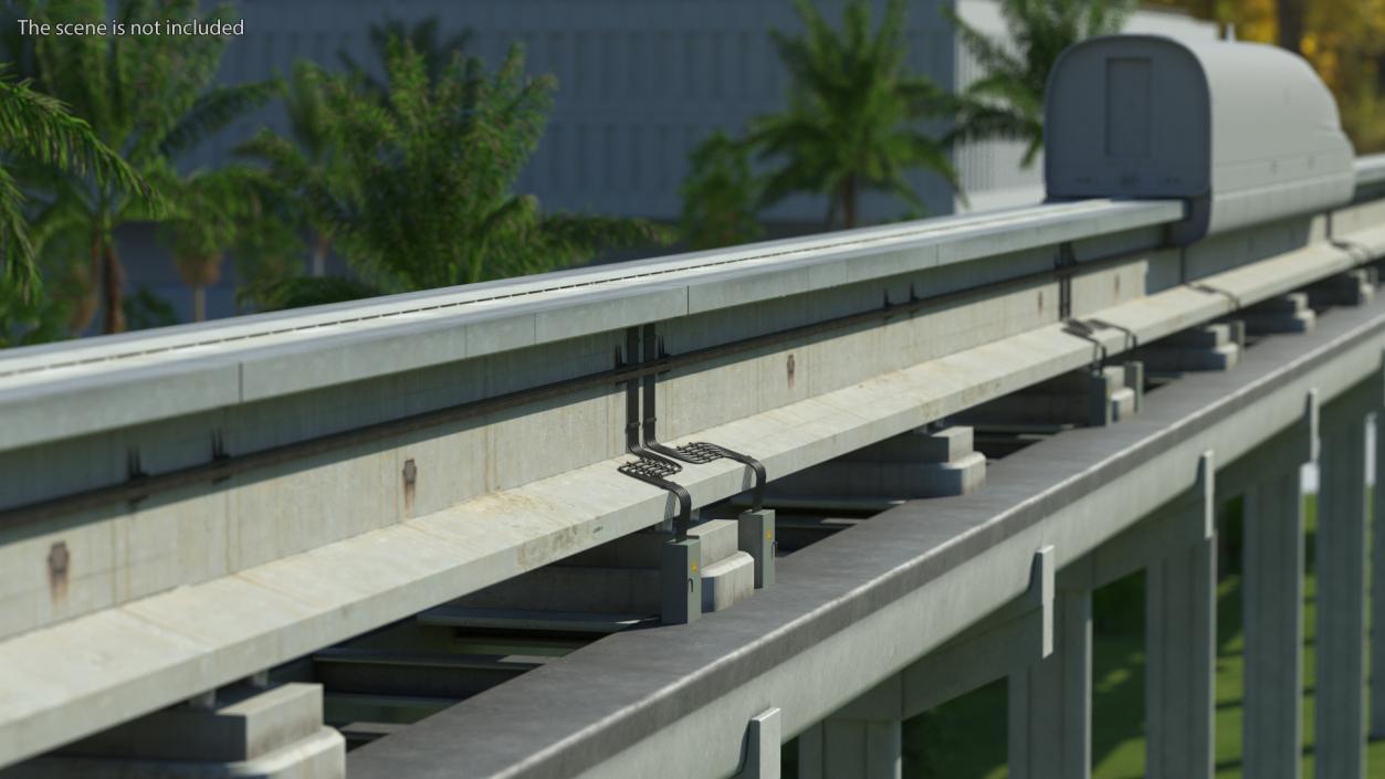 3D Maglev Concrete Rail Section model