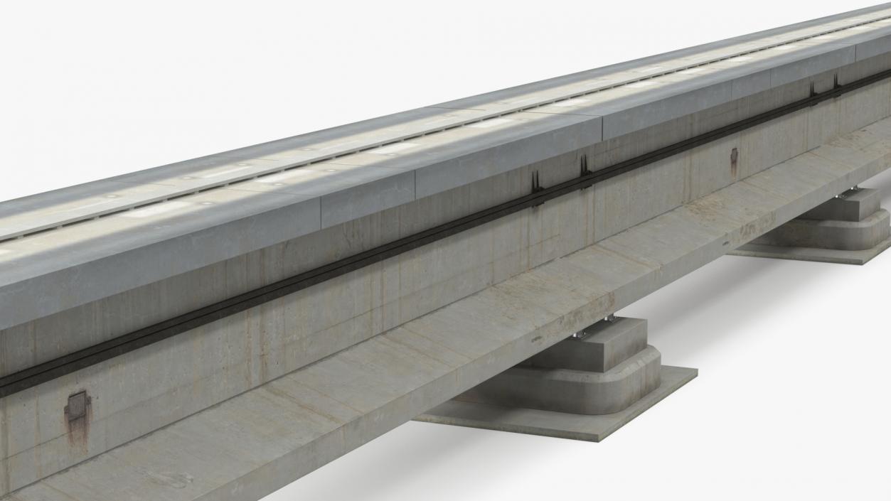 3D Maglev Concrete Rail Section model