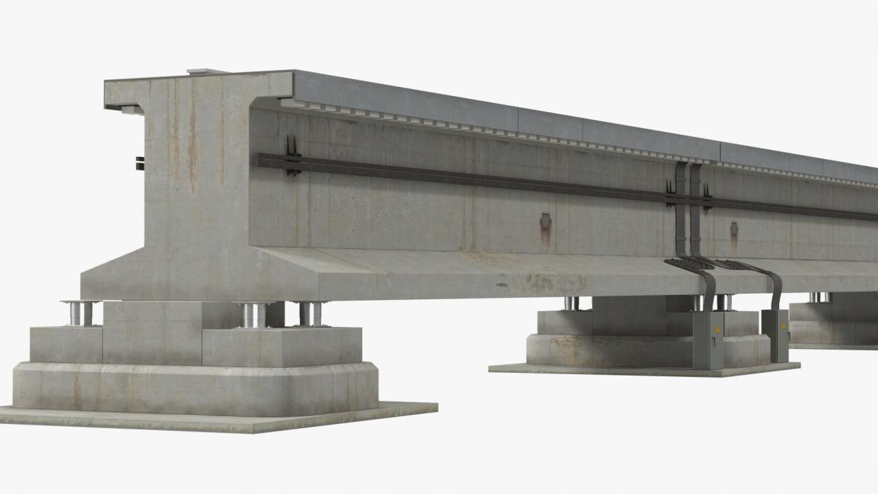 3D Maglev Concrete Rail Section model