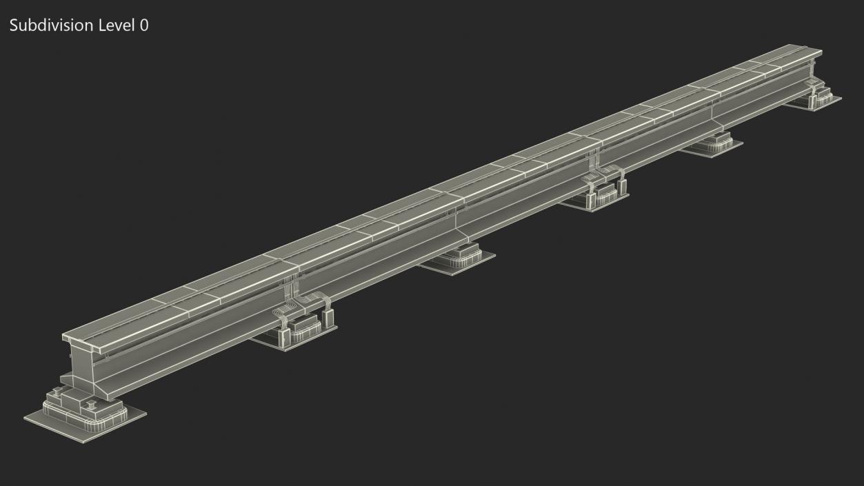 3D Maglev Concrete Rail Section model