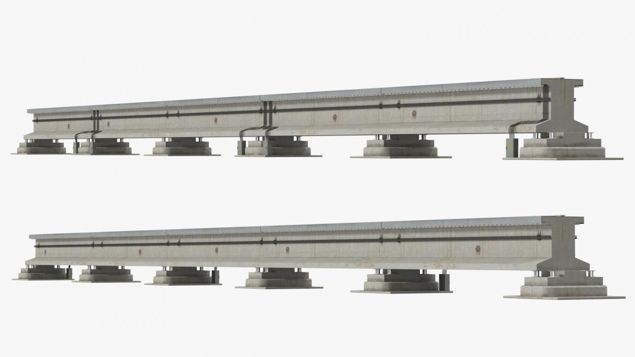 3D Maglev Concrete Rail Section model