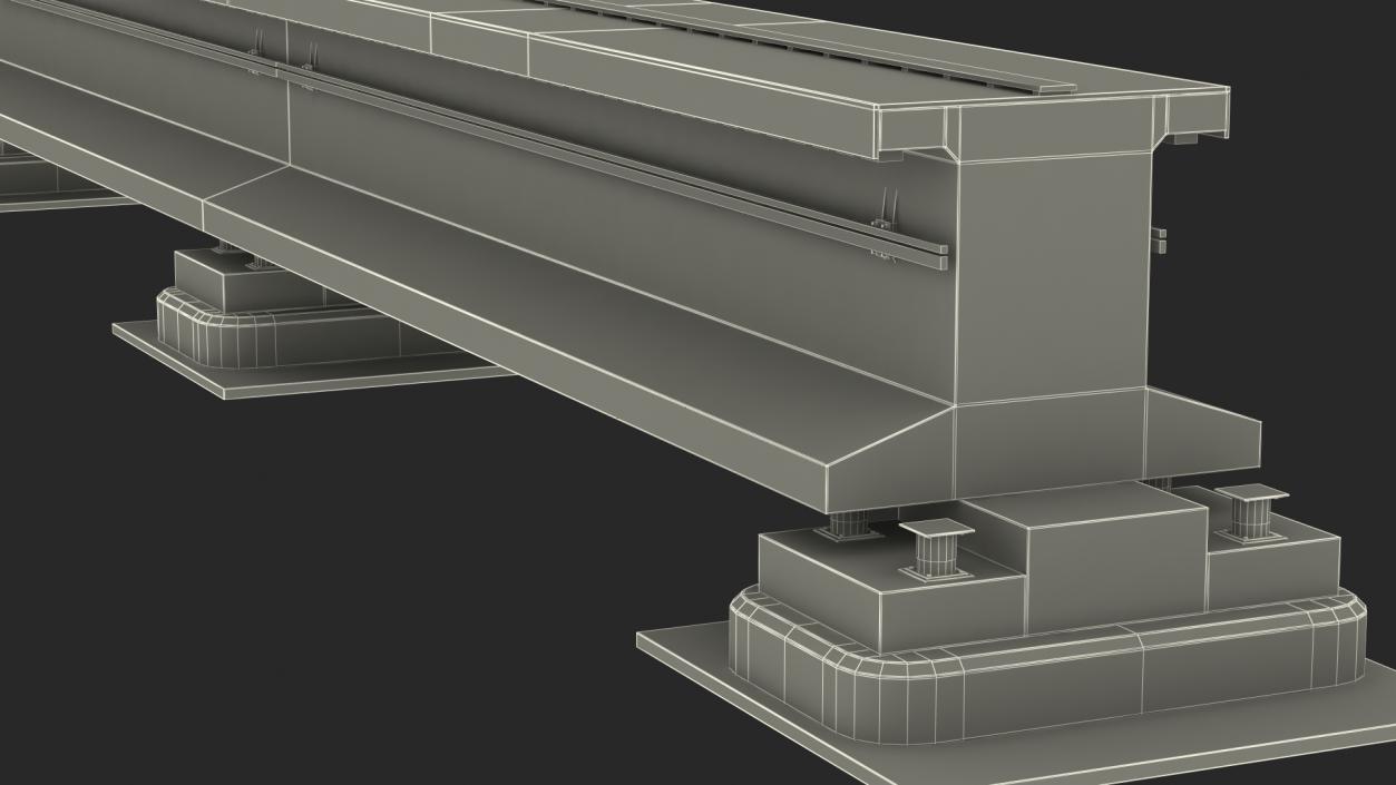 3D Maglev Concrete Rail Section model