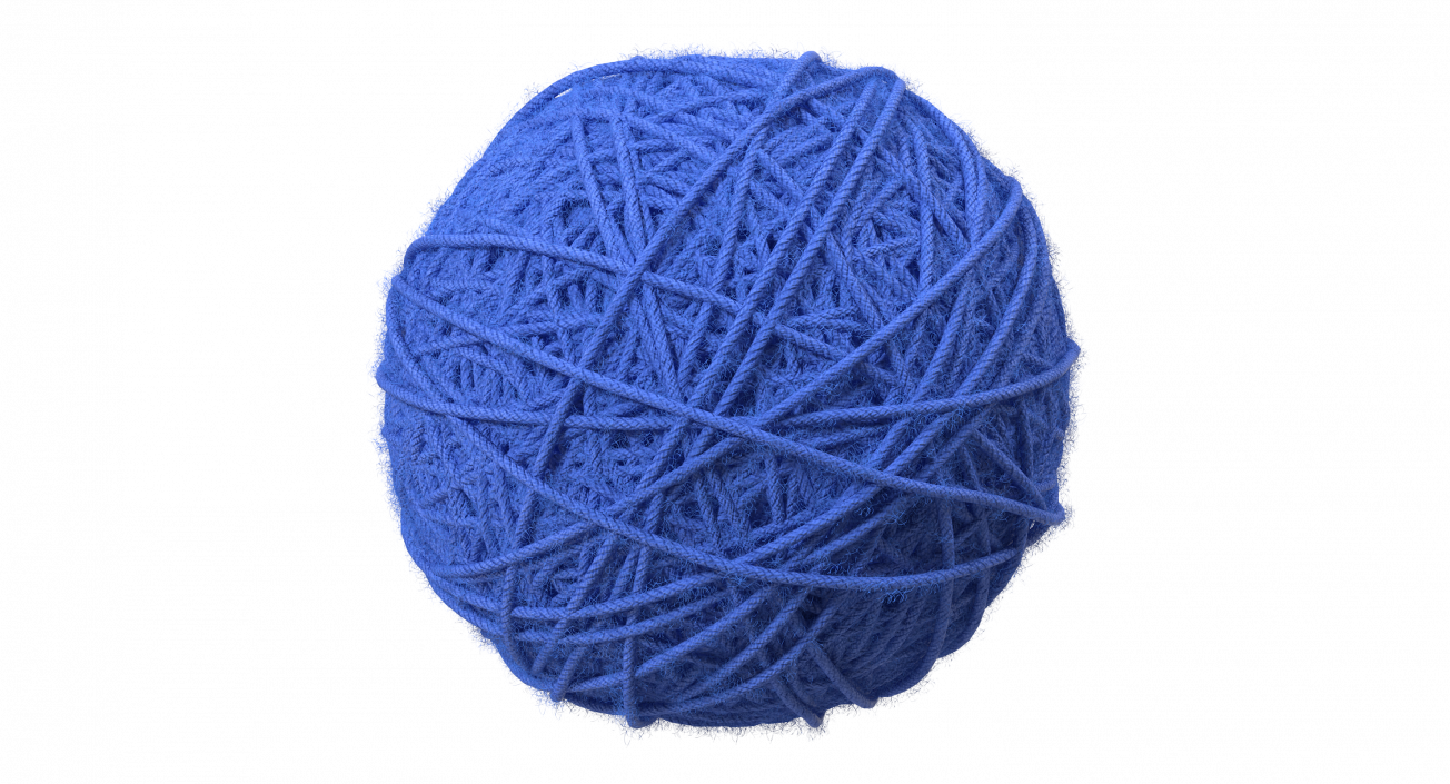 Blue Wool Yarn Ball 3D model