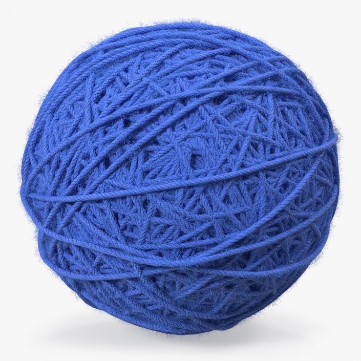 Blue Wool Yarn Ball 3D model