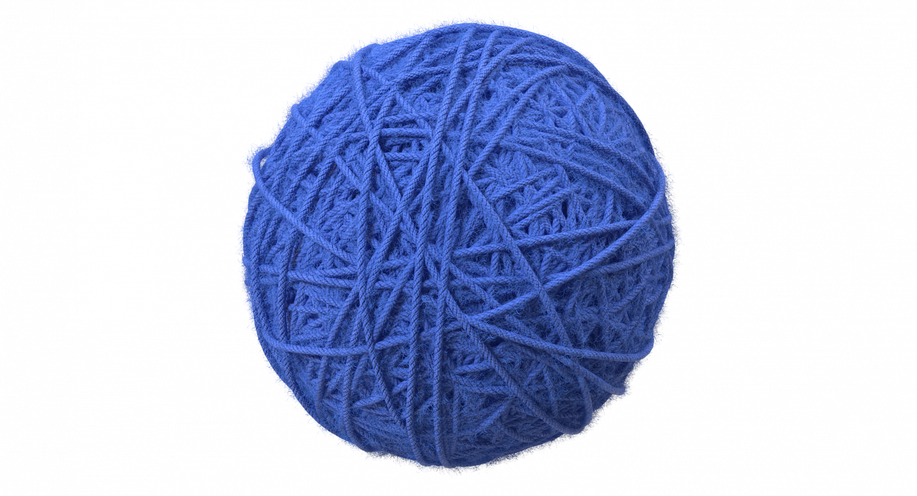 Blue Wool Yarn Ball 3D model