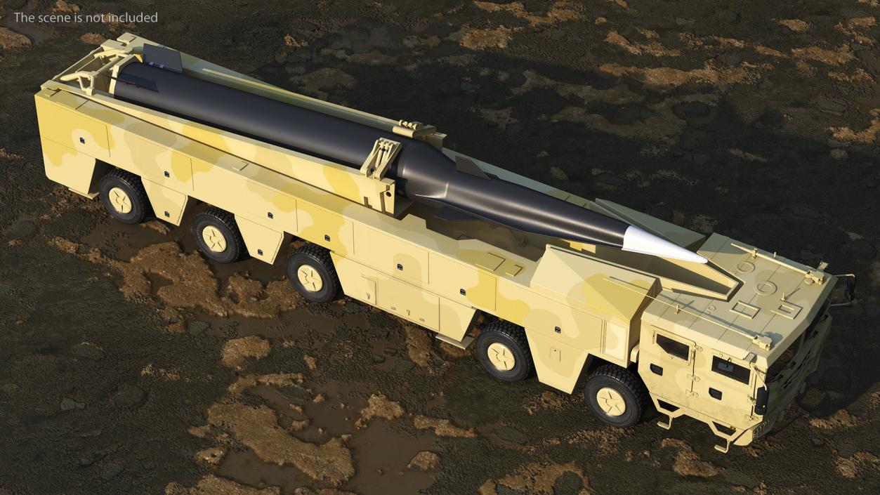 Atomic Missile on Road Mobile Vehicle 3D