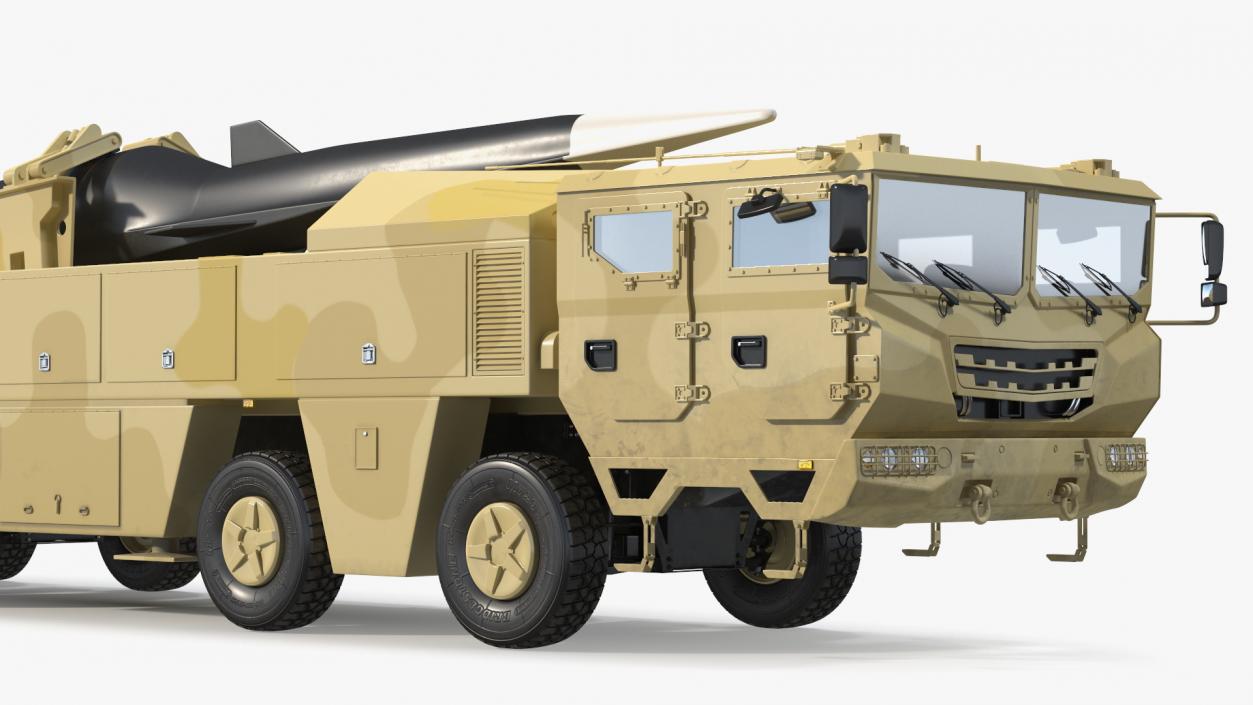 Atomic Missile on Road Mobile Vehicle 3D