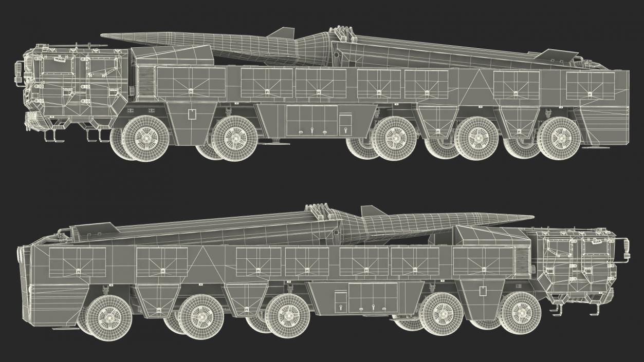 Atomic Missile on Road Mobile Vehicle 3D