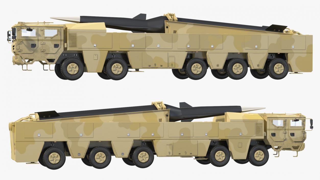 Atomic Missile on Road Mobile Vehicle 3D