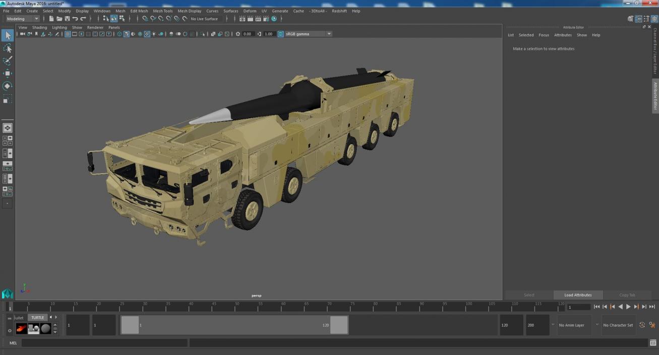 Atomic Missile on Road Mobile Vehicle 3D