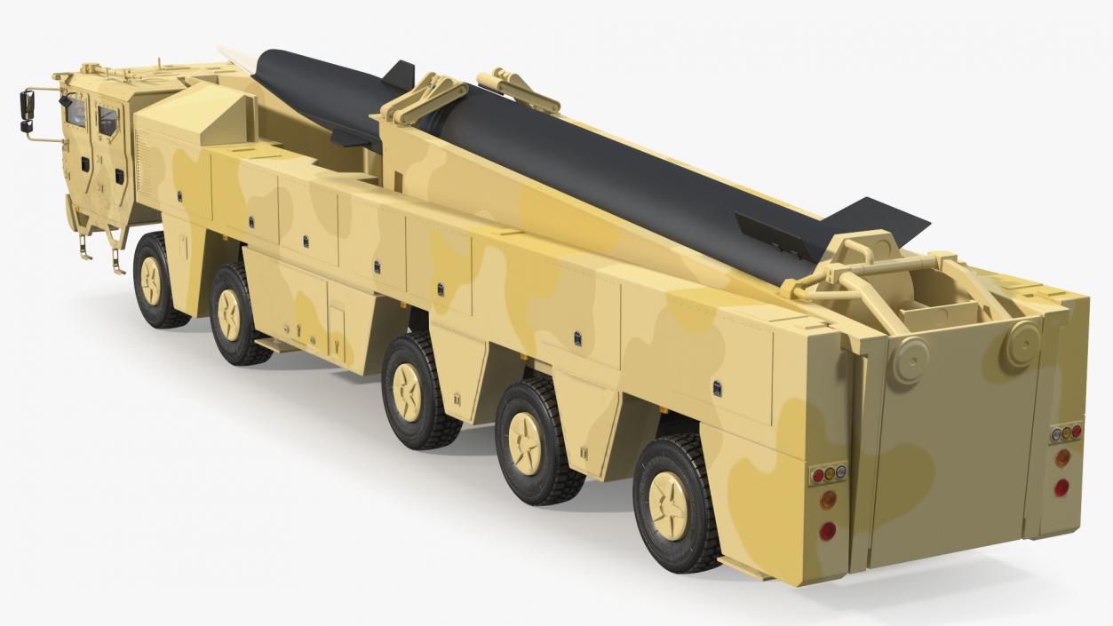 Atomic Missile on Road Mobile Vehicle 3D