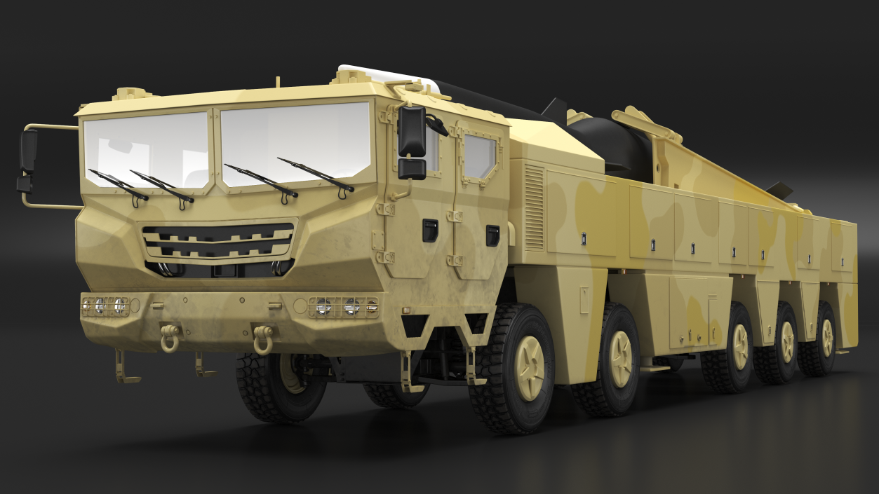 Atomic Missile on Road Mobile Vehicle 3D